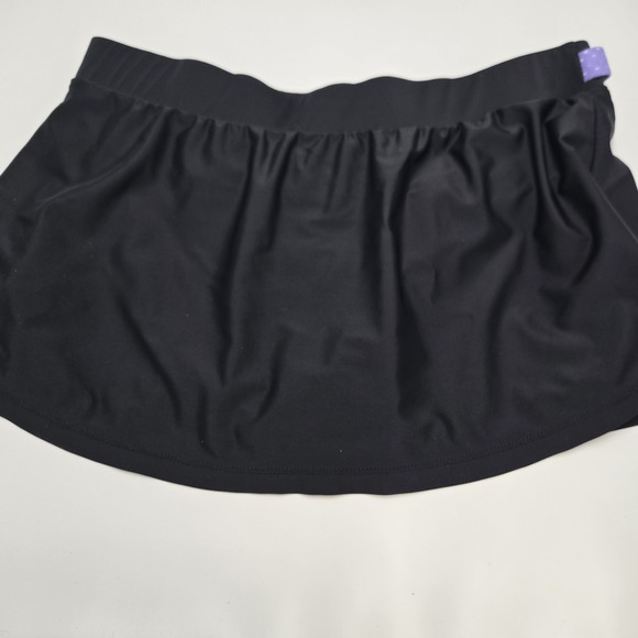 Free Country Swim Skirt Bottoms Bikini Under Black‎ W/ Purple Size Large 12/14 - Picture 5 of 7